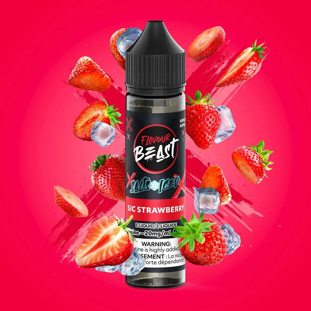 Flavour Beast e-liquid Sic Strawberry Iced 20mg/mL-60mL (provincial)