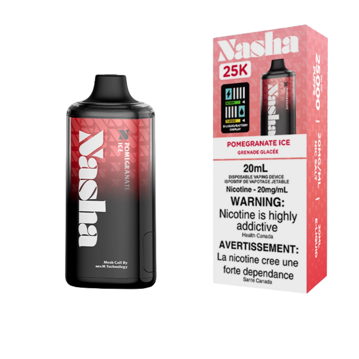 Nasha 25K Pomegranate Ice 20mg/mL disposable (Provincial)