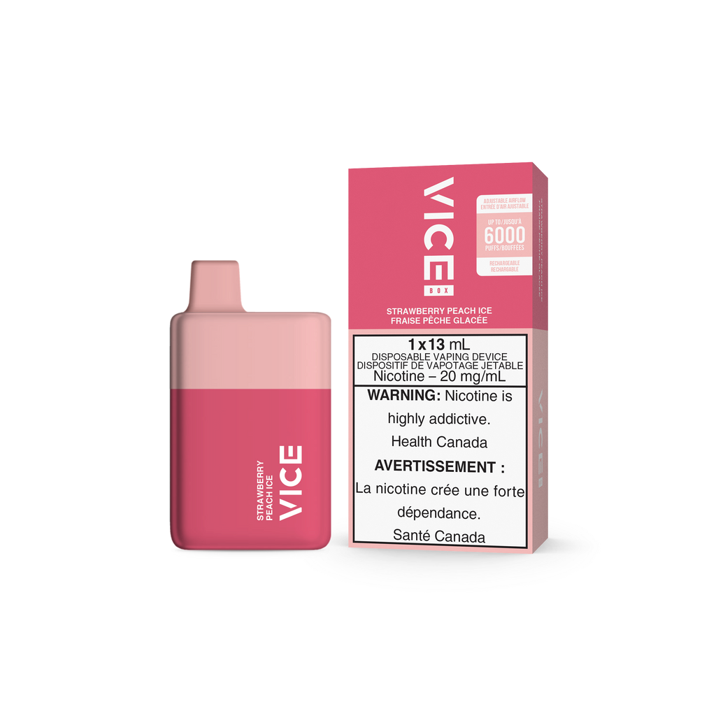 Vice box 6000 Strawberry Peach Ice 20mg/mL disposable (Provincial)