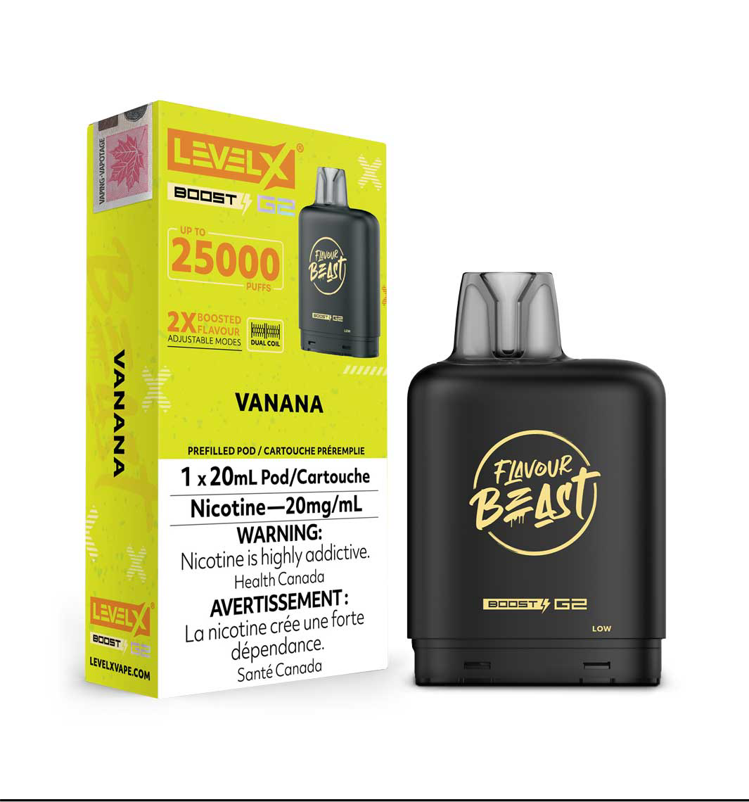 Flavour Beast LevelX Boost G2 pod 25K Vanana 20mg/mL (Provincial)