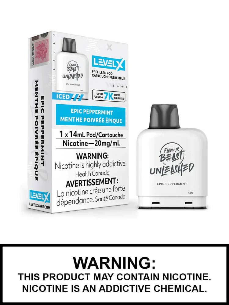 Flavour Beast Unleashed LevelX pod 7K Peppermint Iced 20mg/mL (Provincial)