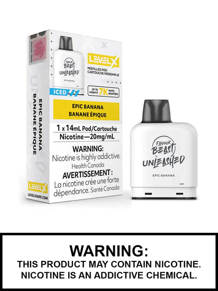 Flavour Beast Unleashed LevelX pod 7K Banana Iced 20mg/mL (Provincial)