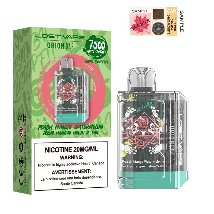 Lost vape orion bar 7500 Peach Mango Watermelon 20mg/mL disposable (Provincial)