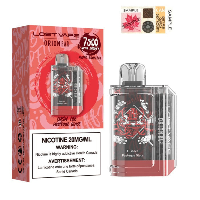 Lost vape orion bar 7500 Lush Ice 20mg/mL disposable (Provincial)