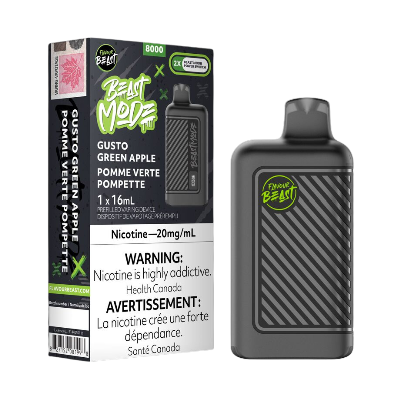 Flavour Beast Mode 8K Gusto Green Apple 20mg/mL disposable (Provincial)