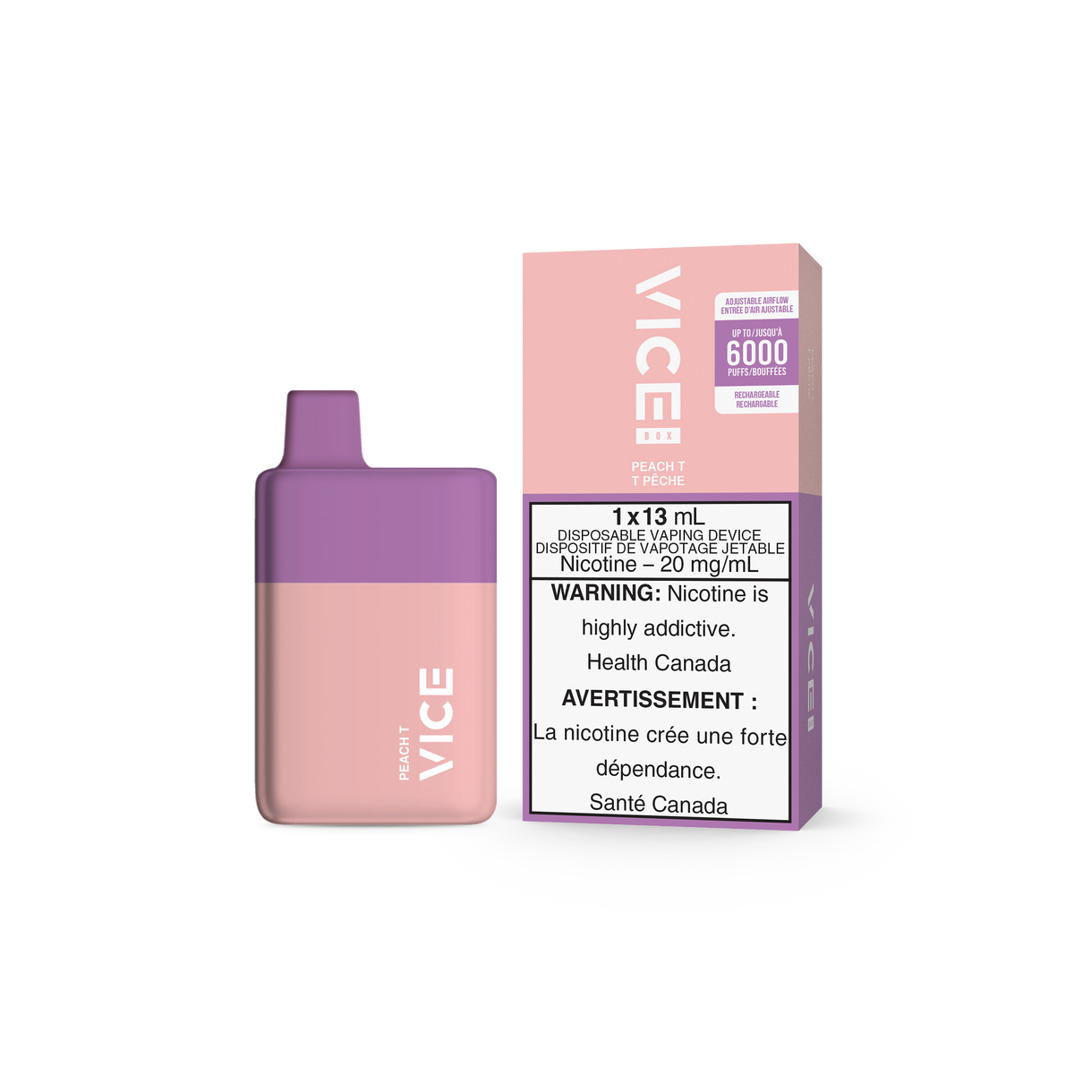 Vice box 6000 Peach T 20mg/mL disposable (Provincial)