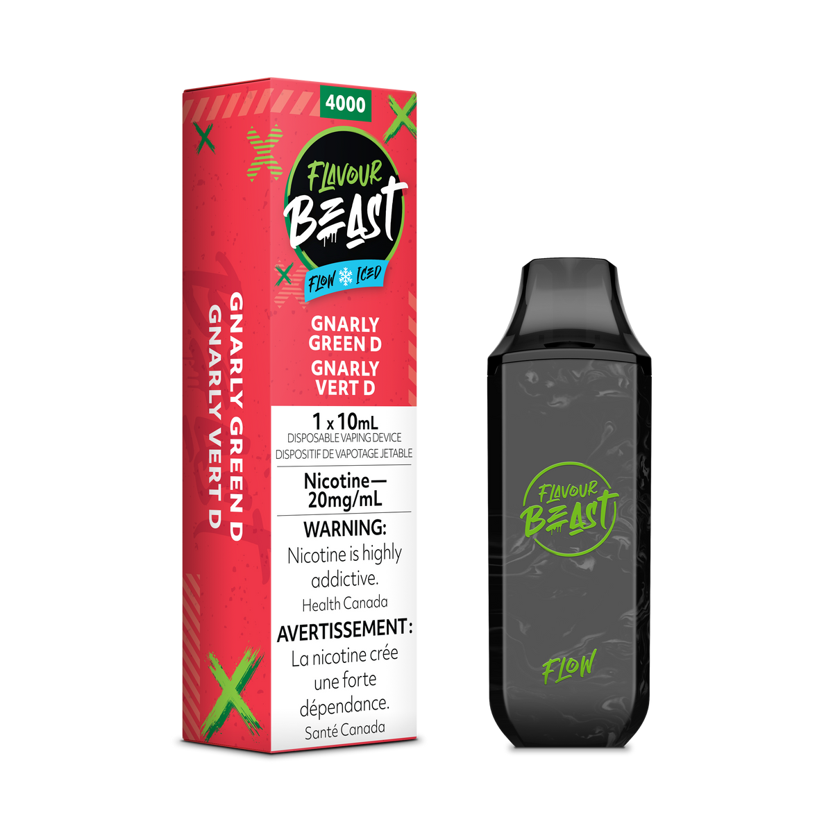 Flavour Beast Flow Gnarly Green D 20mg/mL disposable (Provincial)