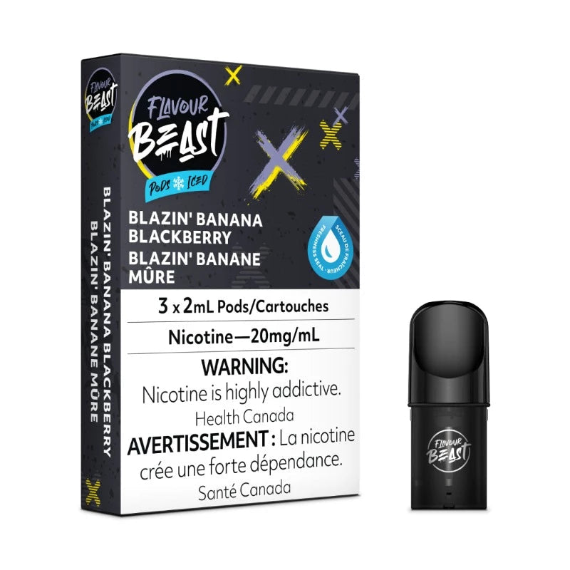 Flavour Beast pods Blazin Banana Blackberry Ice 20mg/mL(Provincial)