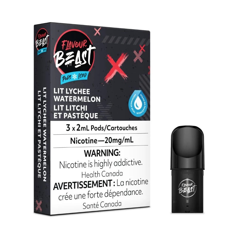 Flavour Beast pods Lit Lychee Watermelon Iced 20mg/mL(Provincial)