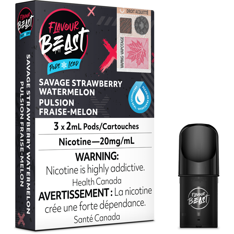 Flavour Beast pods Savage Strawberry Watermelon Iced 20mg/mL(Provincial)