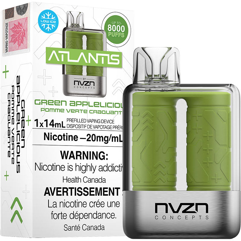 Atlantis 8000 Green Applelicious 20mg/mL disposable (Provincial)