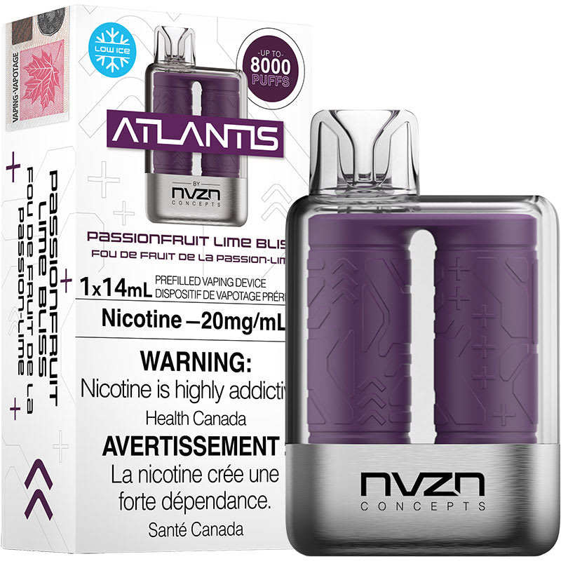 Atlantis 8000 Passionfruit Lime Bliss 20mg/mL disposable (Provincial)