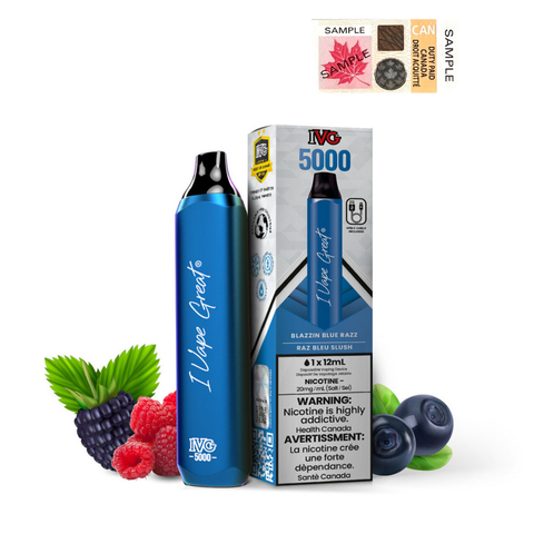 IVG 5000 Blazin Blue Razz 20mg/mL disposable (provincial)
