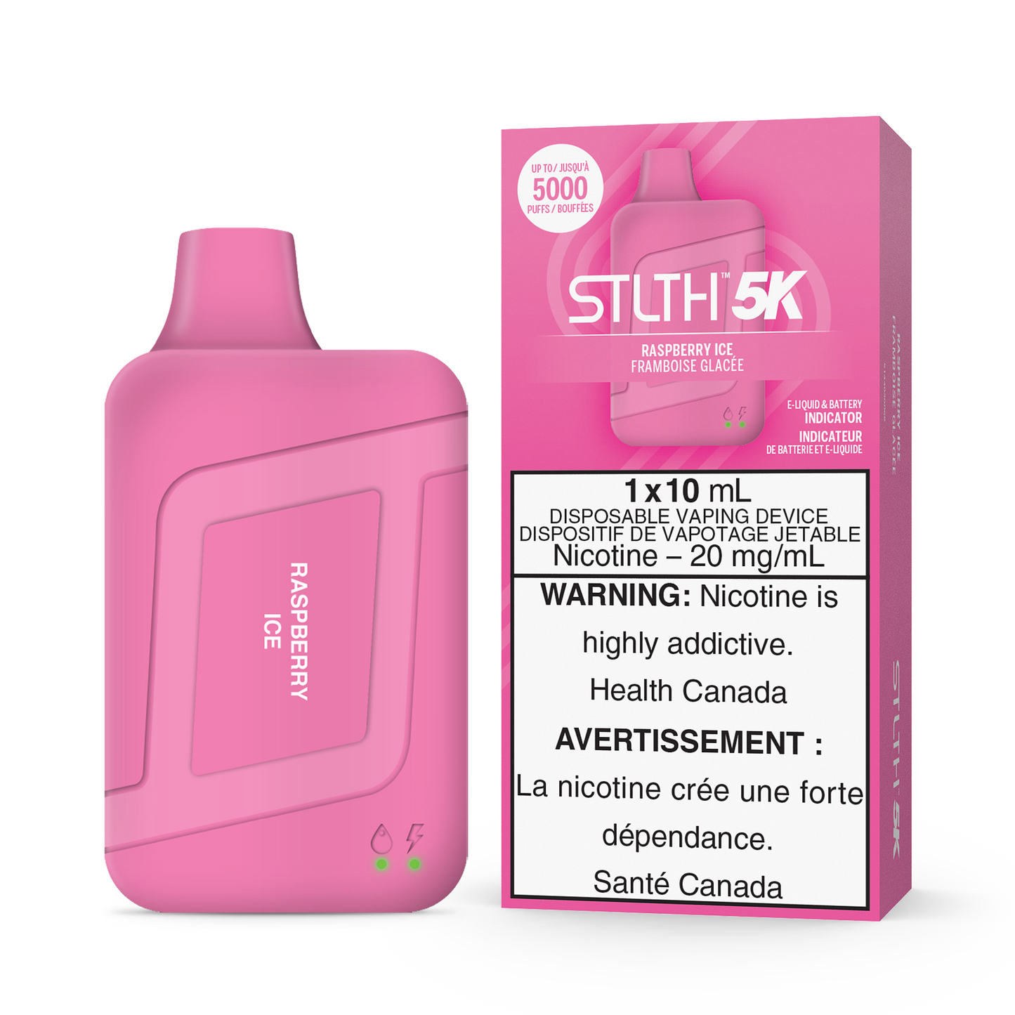 Stlth 5k Raspberry Ice 20mg/mL disposable (provincial)