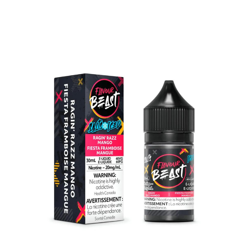Flavour Beast e-liquid Ragin Razz Mango Iced 20mg/mL-30mL (Provincial)