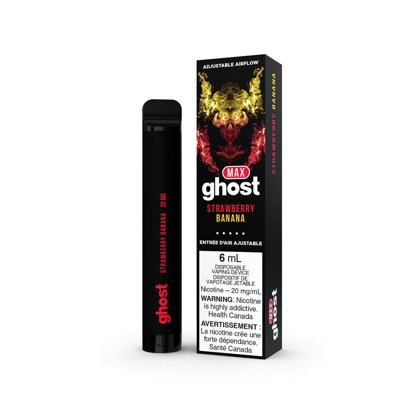 Ghost max 2000 Strawberry Banana 20mg/mL disposable(Provincial)