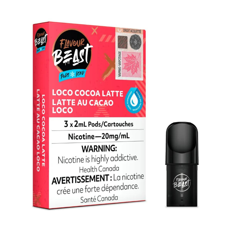 Flavour Beast pods Loco Cocoa Latte Iced 20mg/mL(Provincial)