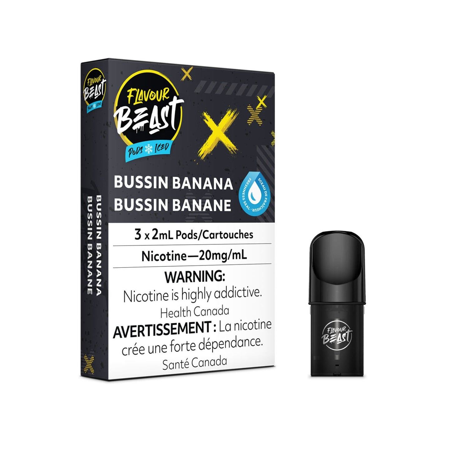 Flavour Beast pods Bussin Banana Iced 20mg/mL(Provincial)