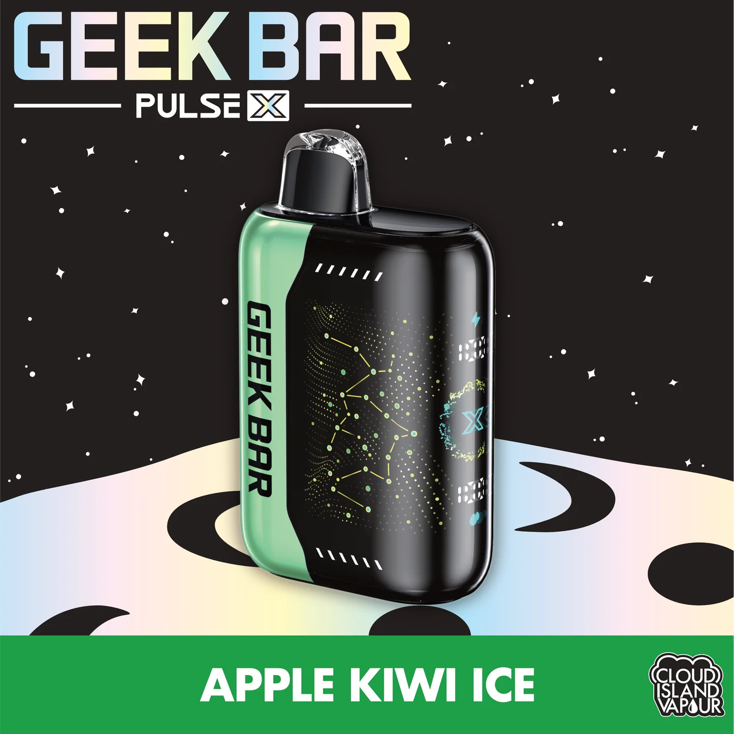 Geek Bar Pulse X Apple Kiwi Ice 20mg/mL disposable (Provincial)