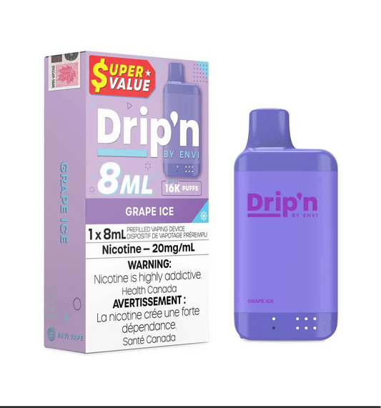Drip’n by Envi 16k Grape Ice 20mg/mL disposable (Provincial)