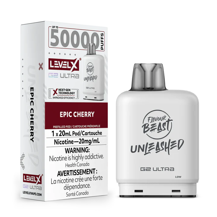 Flavour Beast Unleashed Level X G2 Ultra pod 50k Epic Cherry 20mg/mL (Provincial)