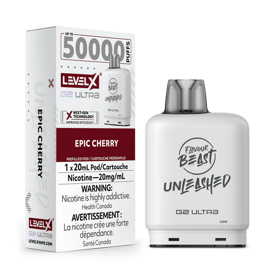 Flavour Beast Unleashed Level X G2 Ultra pod 50k Epic Cherry 20mg/mL (Provincial)