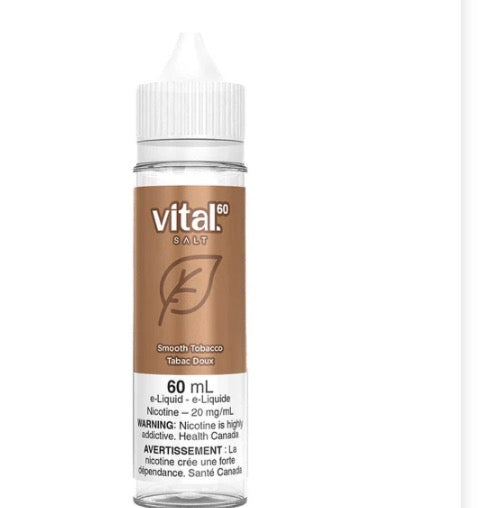 Vital 60 Salt e-liquid Smooth Tobacco 20mg/ml- 60mL (Provincial)