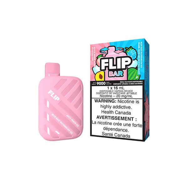 Flip bar 9000 Juicy peach ice and Blue razz watermelon ice 20mg/mL disposable