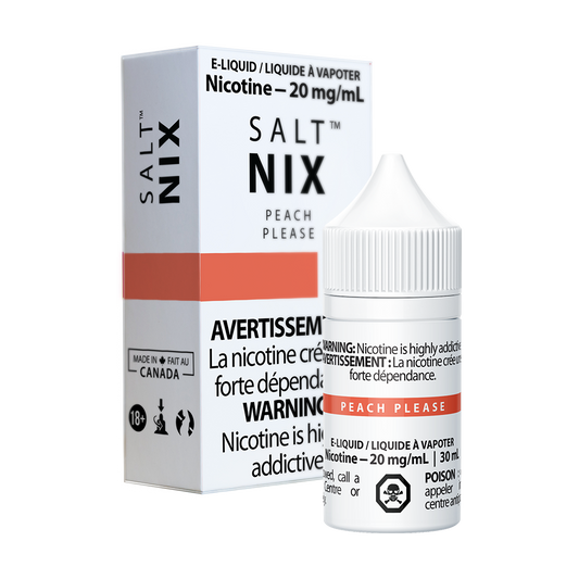 Nix salt e-liquid Peach Please 10mg/mL-30mL (Provincial)