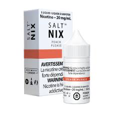 Nix salt e-liquid Peach please 20mg/mL 30mL