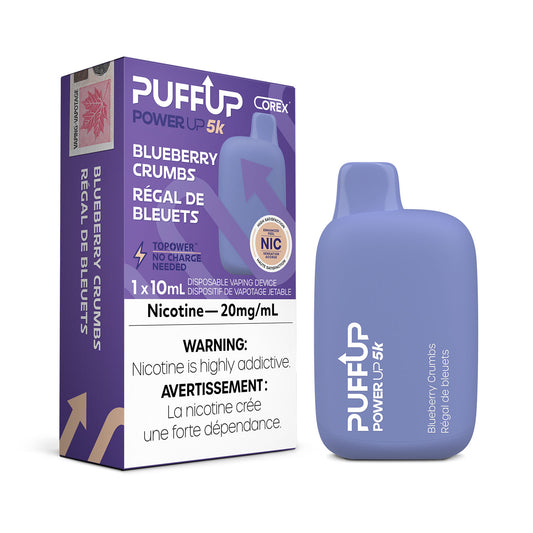 Puffup 5k Blueberry Crumbs 20mg disposable vape provincial