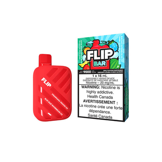 Flip bar 9000 Straw nana orange ice & Blue razz watermelon ice 20mg/mL disposable