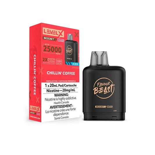 Flavour Beast LevelX Boost G2 pod 25K Chillin’ Coffee 20mg/mL (Provincial)