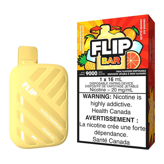 Flip bar 9000 Mango pineapple ice & Orange ice 20mg/mL disposable