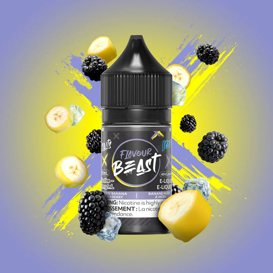 Flavour Beast e-liquid Blazin’ Banana Blackberry Iced 20mg/mL-30mL (Provincial)