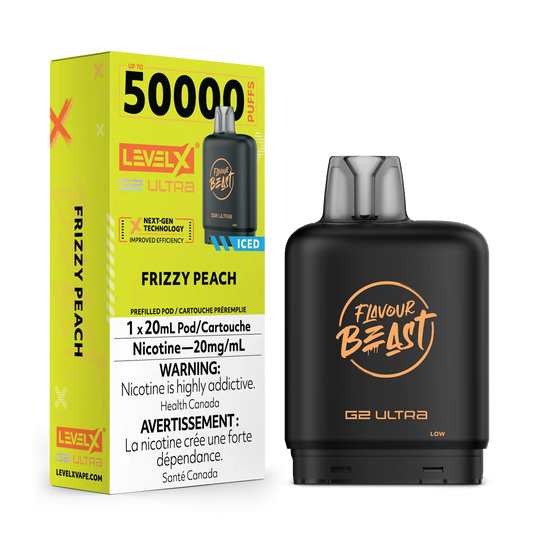 Flavour Beast LevelX Boost G2 Ultra pod 50k Frizzy Peach Iced 20mg/mL (Provincial)