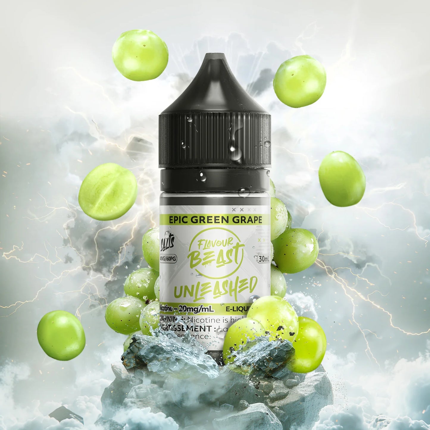 Flavour Beast e-liquid Unleashed Epic Green Grape 20mg/mL-30mL (Provincial)