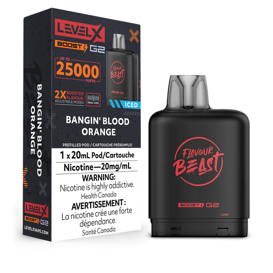 Flavour Beast LevelX Boost G2 pod 25K  Bangin Blood Orange Iced 20mg/mL( provincial)