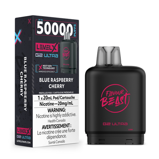 Flavour Beast LevelX Boost G2 Ultra pod 50k Blue Raspberry Cherry Iced 20mg/mL (Provincial)