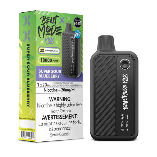 Flavour Beast Mode Max 18k Super Sour Blueberry Iced 20mg/mL disposable (Provincial)