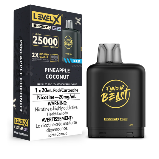 Flavour Beast Level X G2 Ultra Pod 50k Pineapple Coconut Iced  20mL 20mg/ml (Provincial)