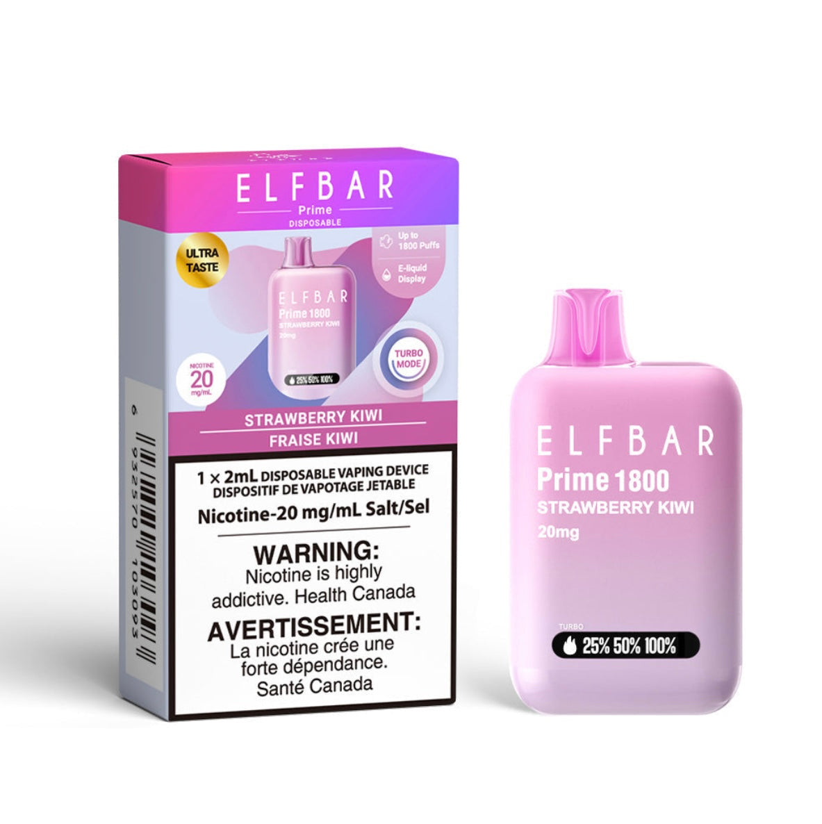 Elf Bar Prime 1800 Strawberry Kiwi 20mg/ml disposable (Provincial)