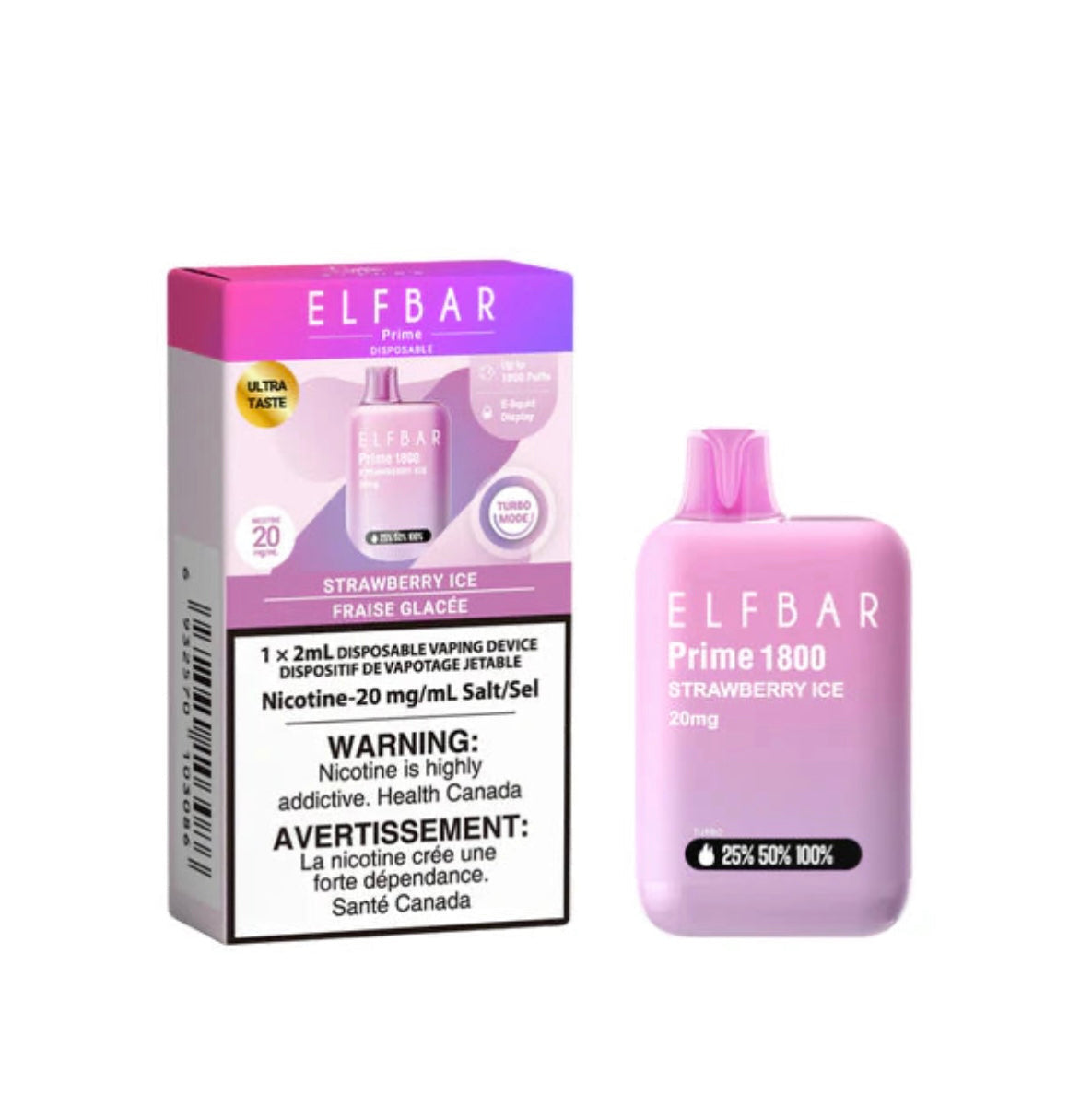Elf Bar Prime 1800 Strawberry Ice 20mg/ml disposable (Provincial)