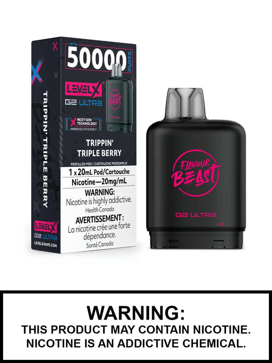 Flavour Beast Level X G2 Ultra Pod 50k Trippin’ Triple Berry 20mL 20mg/ml (Provincial)