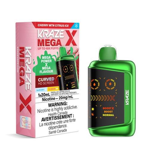 Kraze Mega X 48k Cherry MTN Citrus Ice 20mg/mL  Disposable (Provincial)