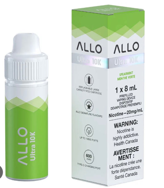 Allo Ultra 10k Hybrid Spearmint Disposable 20mg/ml (Provincial)