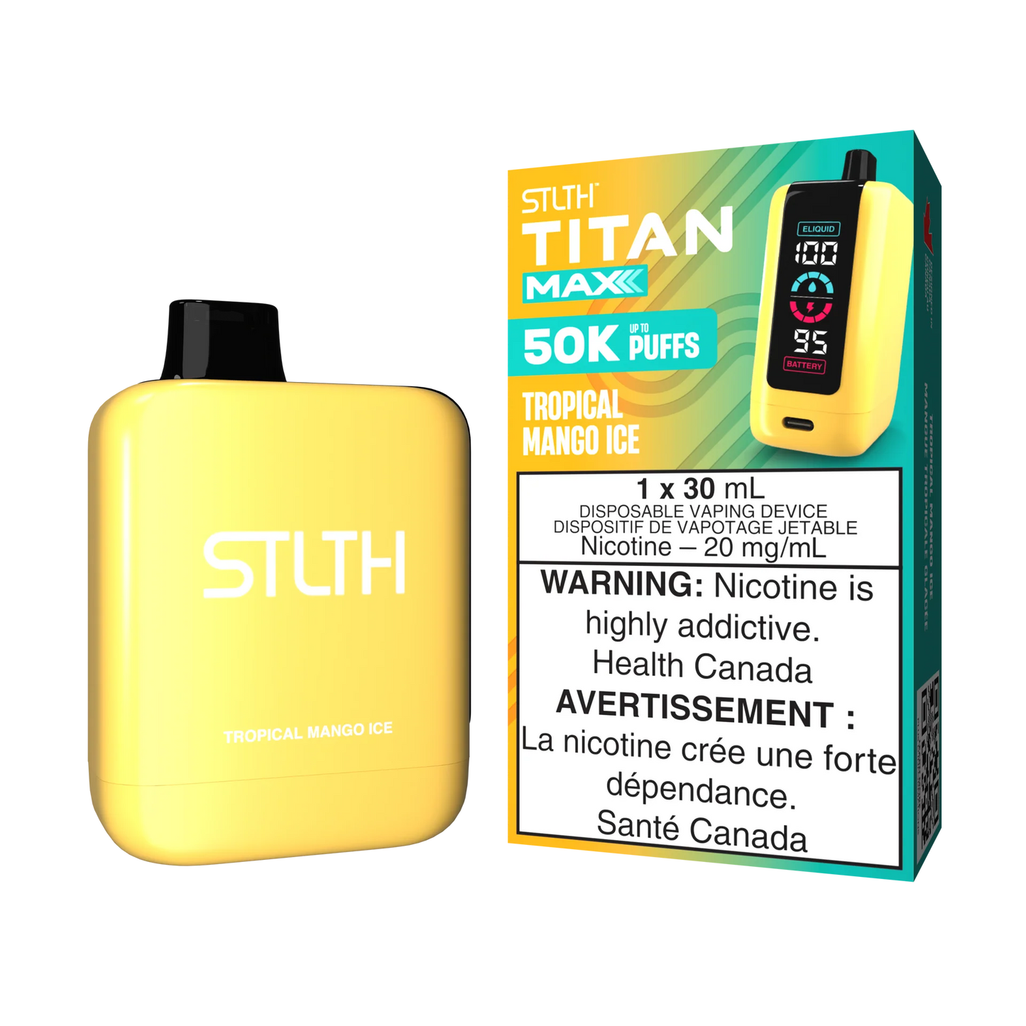 Stlth Titan Max 50K Tropical Mango Ice 20mg/mL disposable (Provincial)