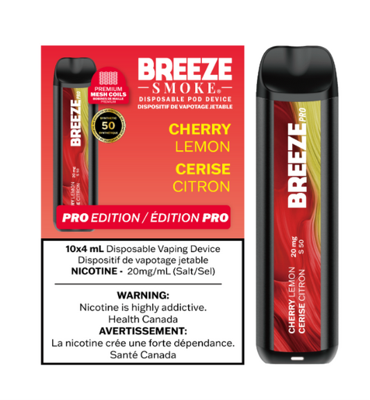 Breeze Pro S50 Cherry Lemon 20mg/mL Disposable (Provincial)