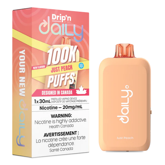 Drip’n Daily 100K Just Peach 20mg /mL Disposable (Provincial)