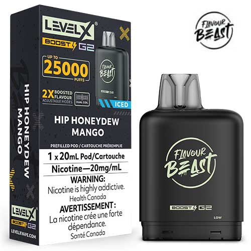 Flavour Beast LevelX Boost G2 pod 25K Hip Honeydew Mango Ice 20mg/mL (Provincial)